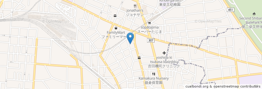 Mapa de ubicacion de 稲荷神社 en Japon, Tokyo, 葛飾区.