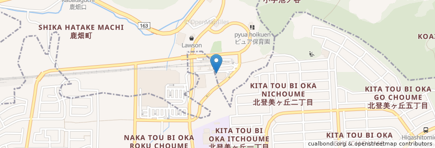 Mapa de ubicacion de 京都銀行 登美ケ丘支店 en Japonya, 奈良県, 奈良市.