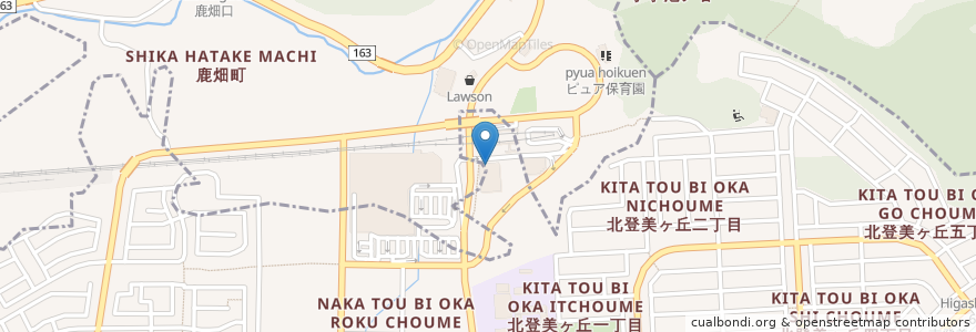 Mapa de ubicacion de 南都銀行登美ケ丘支店 en Япония, Нара, 生駒市.