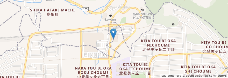 Mapa de ubicacion de クリニックモール学研奈良登美ヶ丘 en 日本, 奈良県, 生駒市.