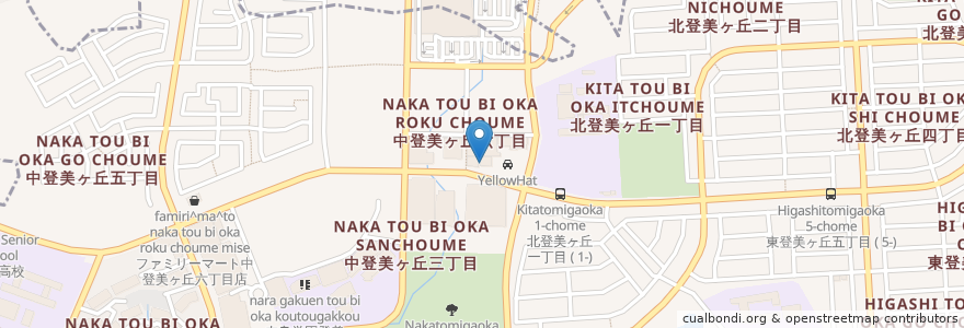 Mapa de ubicacion de 居間焼肉 百欒 登美ヶ丘店 en 日本, 奈良県, 奈良市.