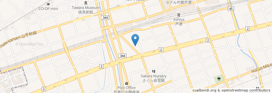 Mapa de ubicacion de 芦屋たいらクリニック en 日本, 兵庫県, 芦屋市.