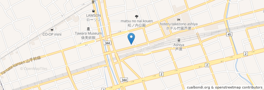 Mapa de ubicacion de さくら眼科 en 日本, 兵庫県, 芦屋市.
