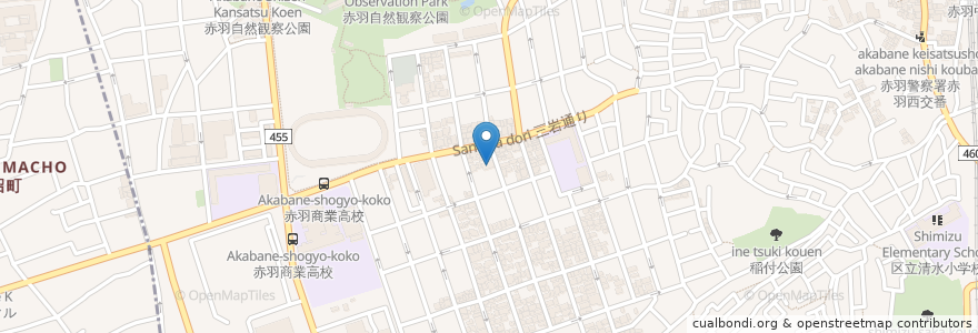 Mapa de ubicacion de 富士の湯 en ژاپن, 東京都, 北区.