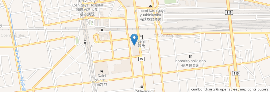 Mapa de ubicacion de 餃子の王将 en Japon, Préfecture De Saitama, 越谷市.