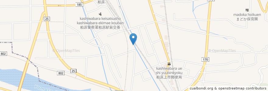 Mapa de ubicacion de 築留地蔵尊 en Japón, Prefectura De Osaka, 柏原市.