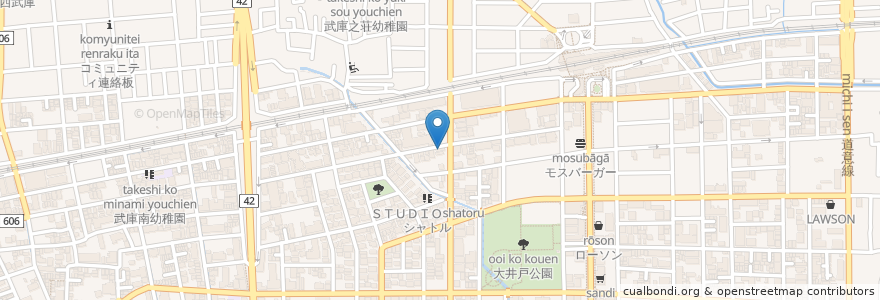 Mapa de ubicacion de 新藤クリニック en 日本, 兵库县/兵庫縣, 尼崎市.