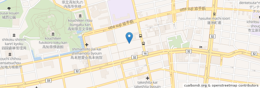 Mapa de ubicacion de 土州屋 en ژاپن, 高知県, 高知市.