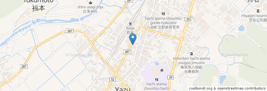 Mapa de ubicacion de 喫茶モア en Япония, Тоттори, 八頭郡, 八頭町.