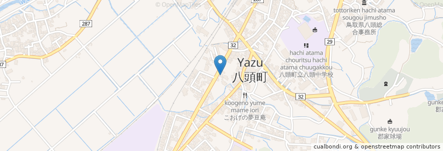 Mapa de ubicacion de 谷尾歯科医院 en Japan, 鳥取県, 八頭郡, 八頭町.