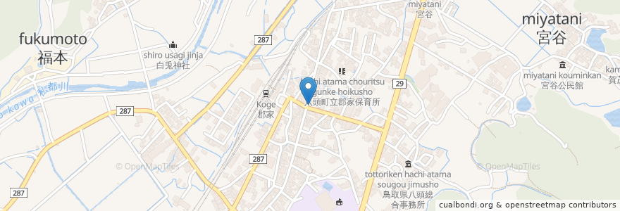 Mapa de ubicacion de グリーン en Japan, Präfektur Tottori, 八頭郡, 八頭町.