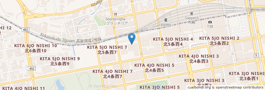 Mapa de ubicacion de さっぽろ 鮨処 海森 en Japan, Präfektur Hokkaido, 石狩振興局, 札幌市, 中央区.