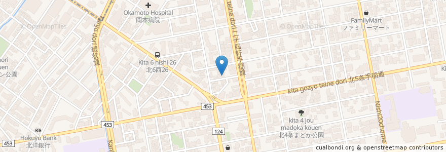 Mapa de ubicacion de pudding maruyama en Japon, Préfecture De Hokkaidō, 石狩振興局, 札幌市, 中央区.