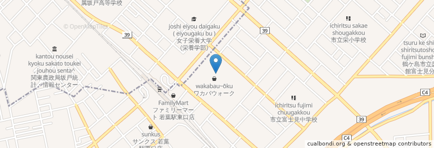 Mapa de ubicacion de ふらんす亭 en 日本, 埼玉県, 鶴ヶ島市.