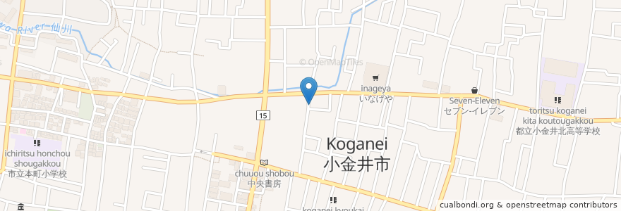 Mapa de ubicacion de 木所歯科 en Japan, Tokio, 小金井市.