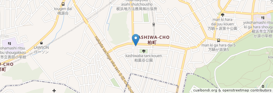 Mapa de ubicacion de こくふだ歯科 en اليابان, كاناغاوا, 横浜市, 旭区.
