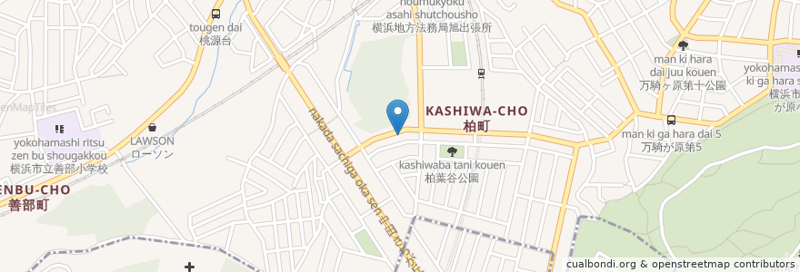 Mapa de ubicacion de ふたば薬局 en ژاپن, 神奈川県, 横浜市, 旭区.