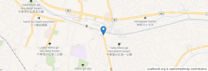 Mapa de ubicacion de 横浜銀行 en 일본, 가나가와현, 요코하마시, 旭区.