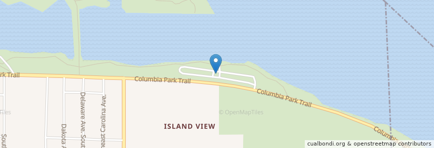 Mapa de ubicacion de Columbia Park West Marina en 美利坚合众国/美利堅合眾國, 华盛顿州 / 華盛頓州, Benton County, Tri-Cities, Richland, Kennewick.