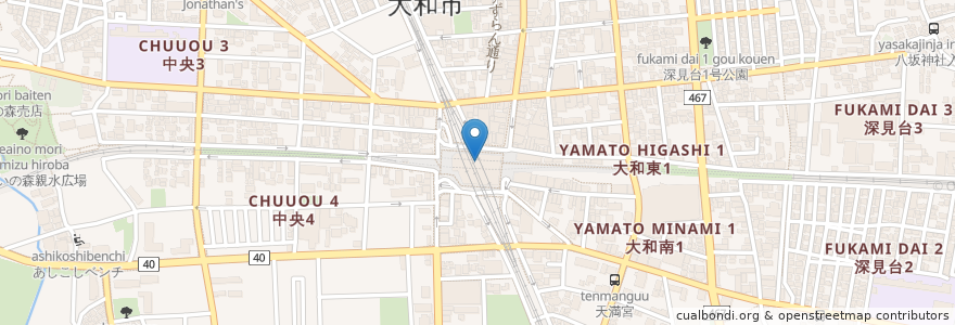 Mapa de ubicacion de 崎陽軒 en Japan, Kanagawa Prefecture, Yamato.