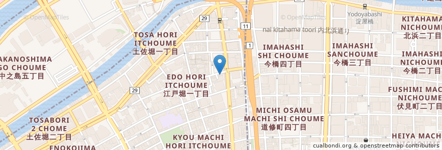 Mapa de ubicacion de きしもと歯科 en Japan, Osaka Prefecture, Osaka, Kita Ward, Nishi Ward.