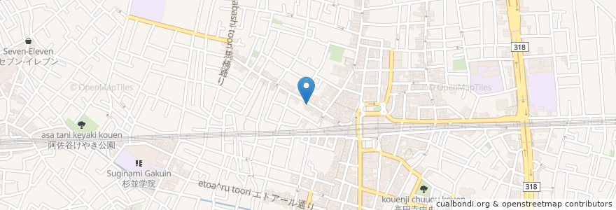 Mapa de ubicacion de BolBol en 日本, 东京都/東京都, 杉並区.