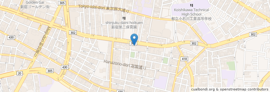 Mapa de ubicacion de ガスト en Japan, Tokio, 新宿区.