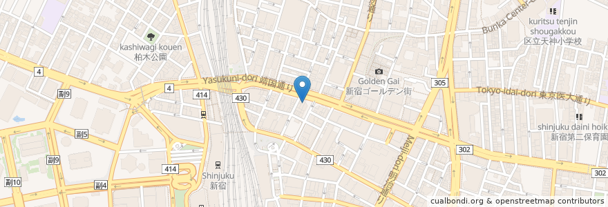 Mapa de ubicacion de 龍生堂薬局 en ژاپن, 東京都, 新宿区.