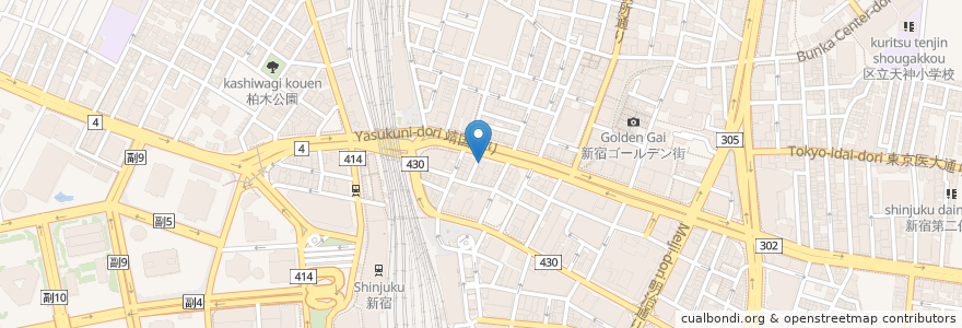 Mapa de ubicacion de クスリの龍生堂 en 日本, 東京都, 新宿区.
