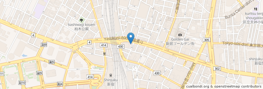 Mapa de ubicacion de ミネドラッグ en ژاپن, 東京都, 新宿区.