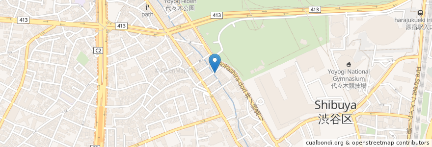 Mapa de ubicacion de 松濤スタジオ en 日本, 东京都/東京都, 渋谷区.