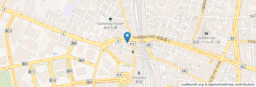 Mapa de ubicacion de Rokkasen Yakiniku en Japan, Tokio, 新宿区.