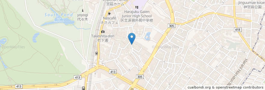 Mapa de ubicacion de me shiner rainbow cheese sandwich en Japan, 東京都, 渋谷区.