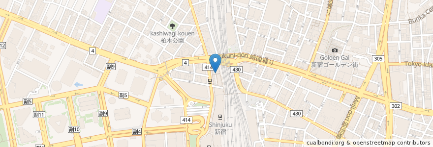 Mapa de ubicacion de kabuto Eel Pissed Alley en ژاپن, 東京都, 新宿区.