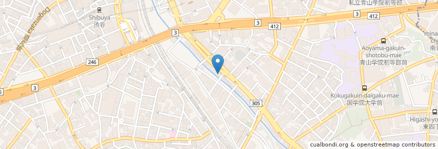 Mapa de ubicacion de Gyukatsu motormura en Japon, Tokyo, 渋谷区.