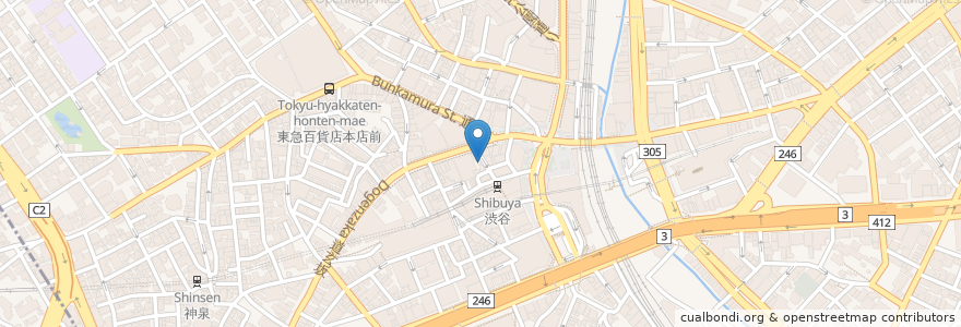 Mapa de ubicacion de Gyu Katsu Motomura en Japão, Tóquio, 渋谷区.