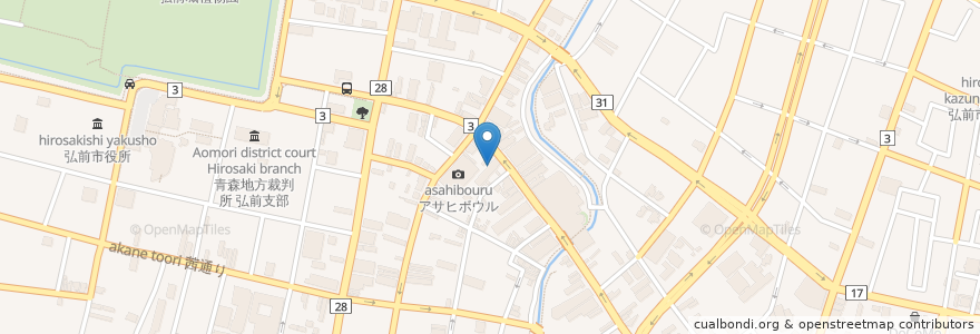 Mapa de ubicacion de 土手町パーラー en Japan, Präfektur Aomori, 弘前市.