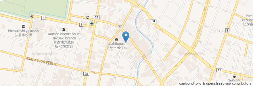 Mapa de ubicacion de 土手の珈琲屋 万茶ン en 日本, 青森県, 弘前市.