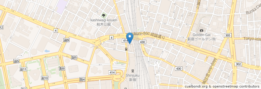 Mapa de ubicacion de Kabuto Eel, pissed Alley en 日本, 东京都/東京都, 新宿区/新宿區.