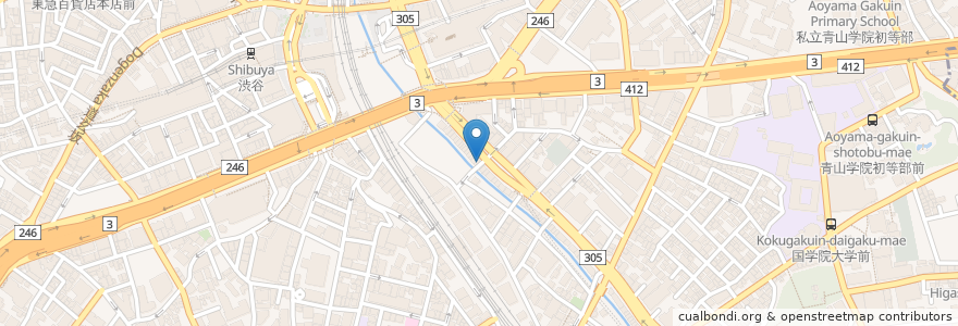 Mapa de ubicacion de Gyu Katsu Motomura en Jepun, 東京都, 渋谷区.