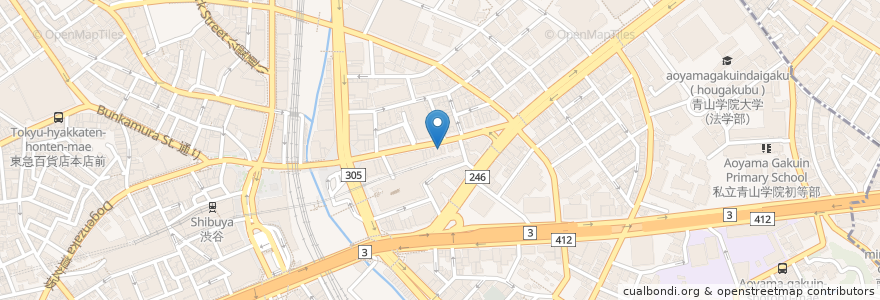 Mapa de ubicacion de Gyu Katsu Motomura en Japon, Tokyo, 渋谷区.