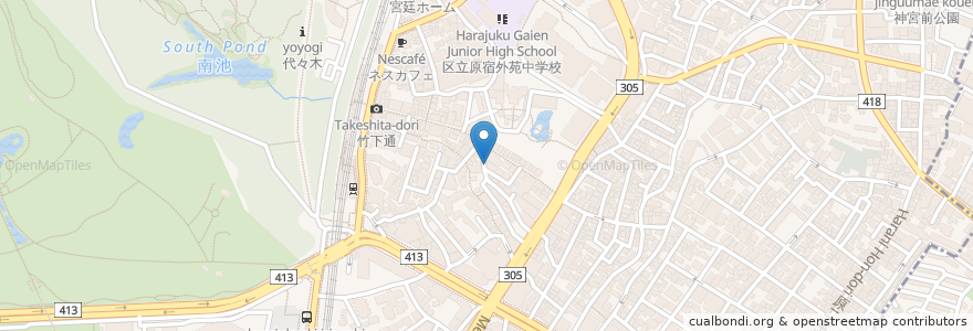 Mapa de ubicacion de Le Shiner, Rainbow cheese sandwich en Japón, Tokio, Shibuya.