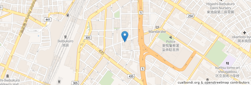 Mapa de ubicacion de Nabezo Sabu Sabu en Japon, Tokyo, 豊島区.