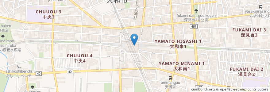 Mapa de ubicacion de 大和たかまつ眼科 en Japan, Präfektur Kanagawa, 大和市.