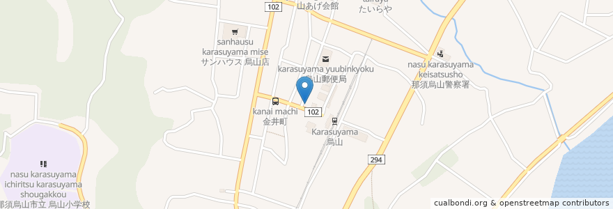 Mapa de ubicacion de GURIN en 일본, 도치기현, 那須烏山市.