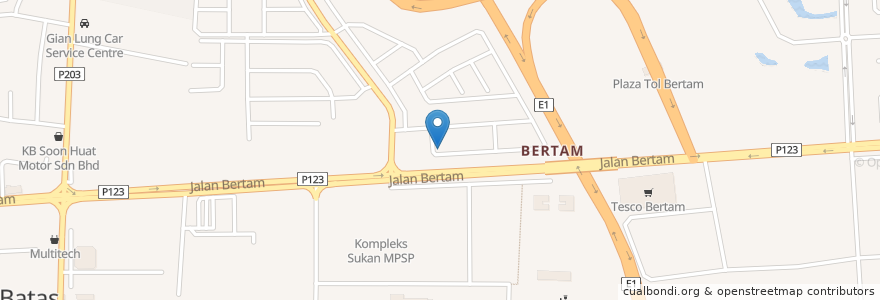 Mapa de ubicacion de Maybank en Malaysia, Pulau Pinang, Seberang Perai, Seberang Perai Utara.