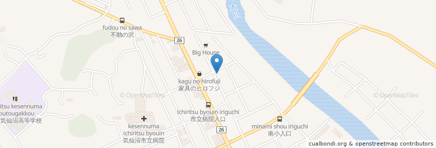 Mapa de ubicacion de 居酒屋いそや en 日本, 宮城県, 気仙沼市.