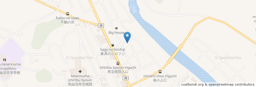 Mapa de ubicacion de スナック絆 en 日本, 宮城県, 気仙沼市.