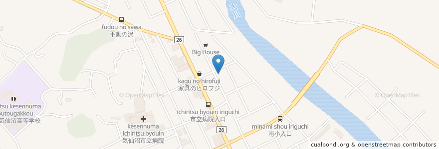Mapa de ubicacion de スナック・エンジェル en Япония, Мияги, 気仙沼市.