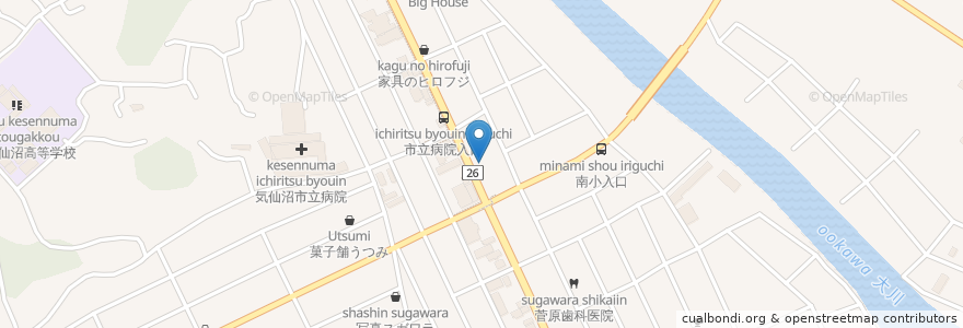 Mapa de ubicacion de Nippon Charge Service Charging Station en Japon, Préfecture De Miyagi, 気仙沼市.